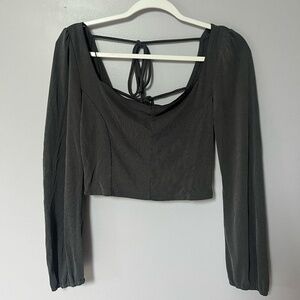 Gray Ribbed Long Sleeve